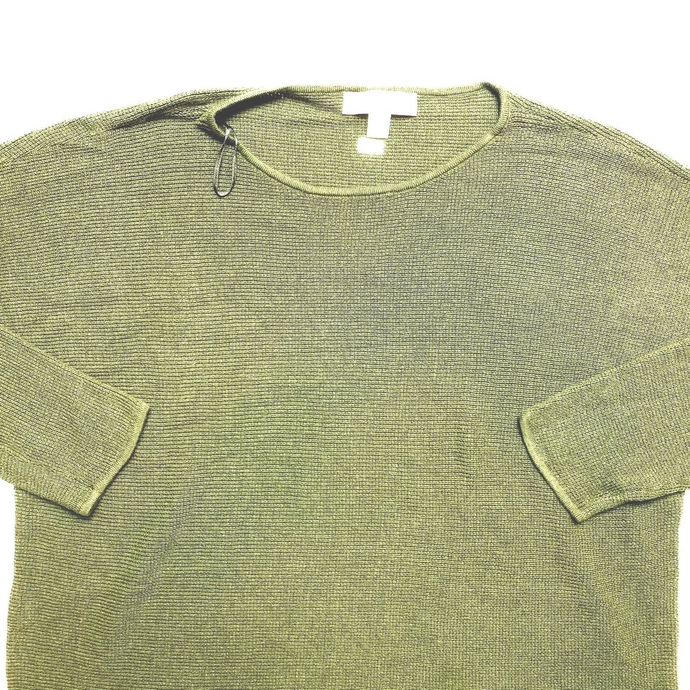 Michael Kors Knit Top Womens XL Olive Green Drop Shoulder Oversized